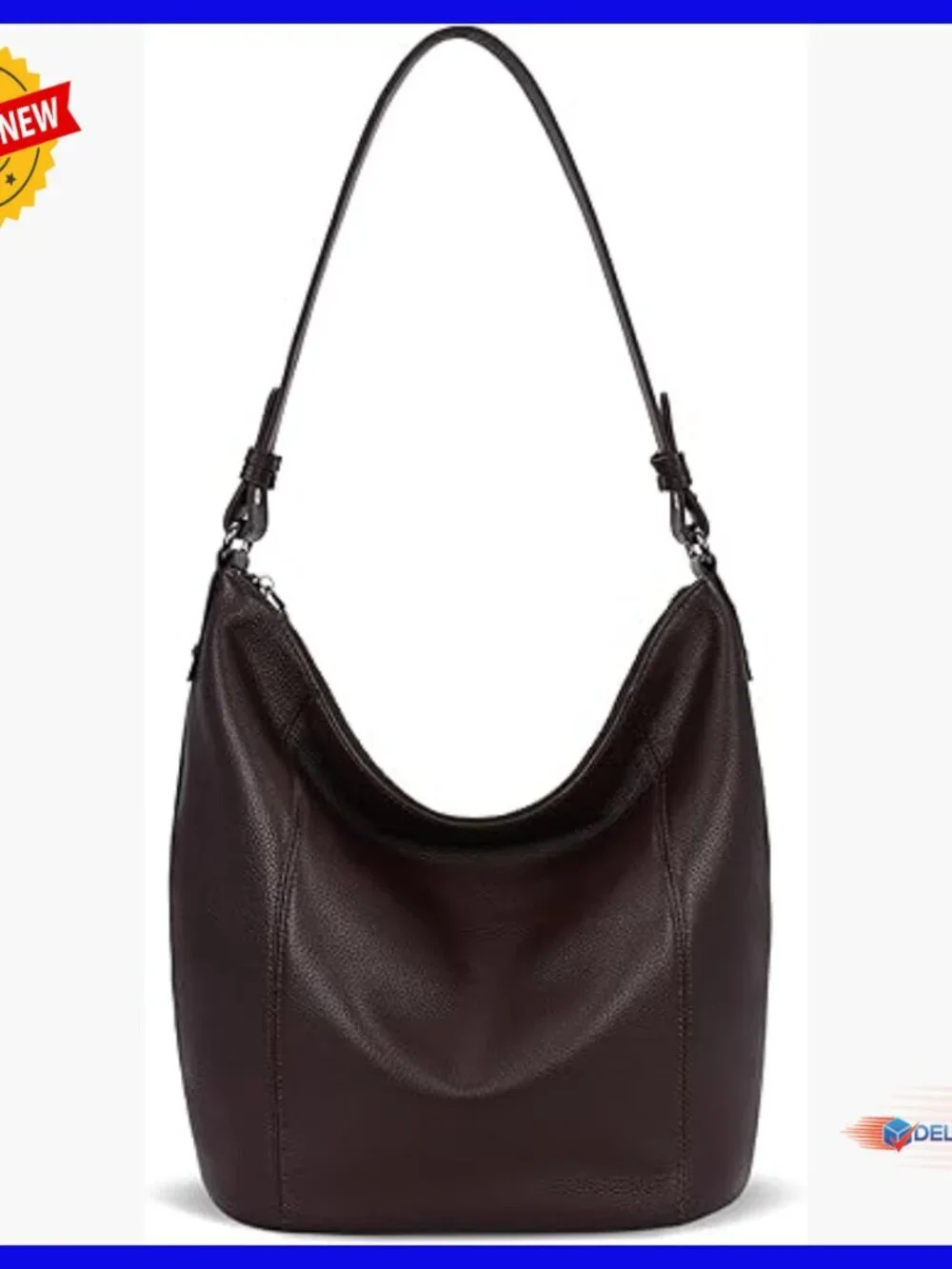 Large Genuine Leather Hobo Bag with Adjustable Straps for Everyday Use